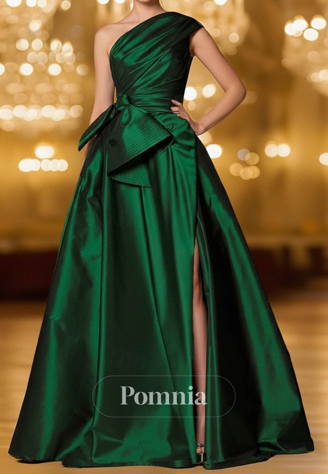 Formal Wedding Pocket Stretch Satin with Bow