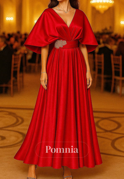 A-Line Floor Length Evening Gown Ball Gown