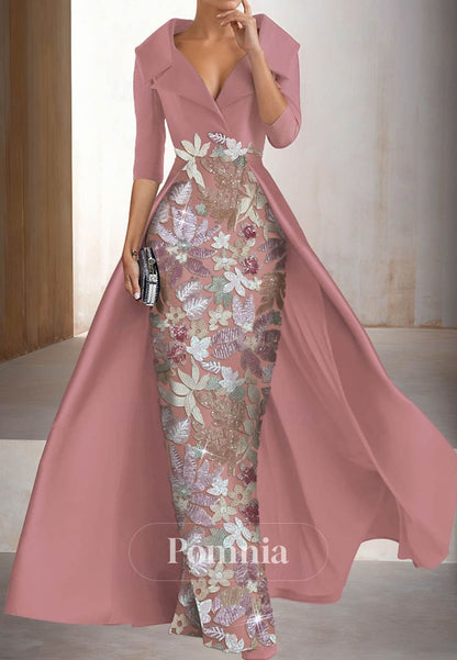 Charming A-Line Long Sleeves Appliques Evening Dress