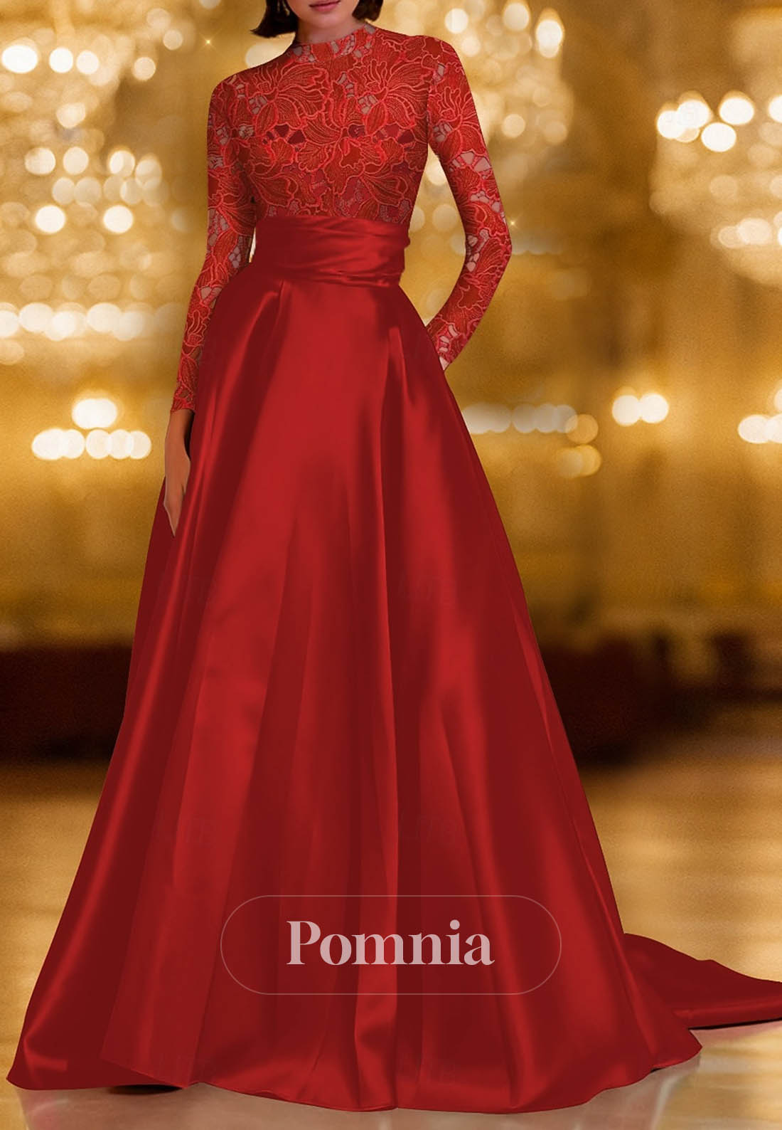 A-Line Sweep Brush Train Evening Gown Ball Gown