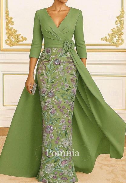 A-Line Sheath Floor Length Evening Gown Ball Gown