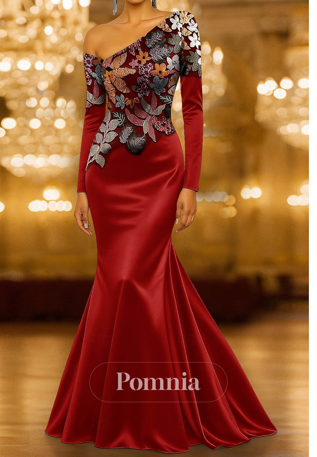 Mermaid Floor Length Evening Gown