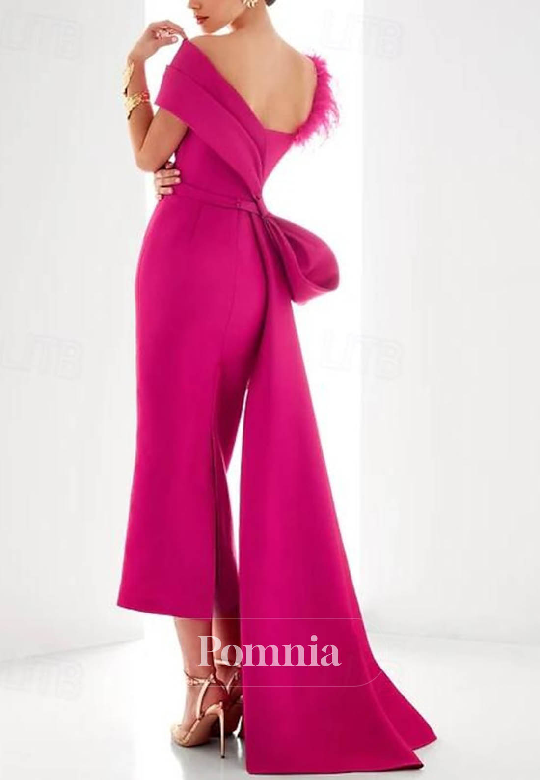 Column Sweep Brush Train Evening Gown Ball Gown with Overskirt