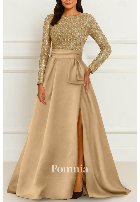 A-Line Floor Length Evening Gown Ball Gown