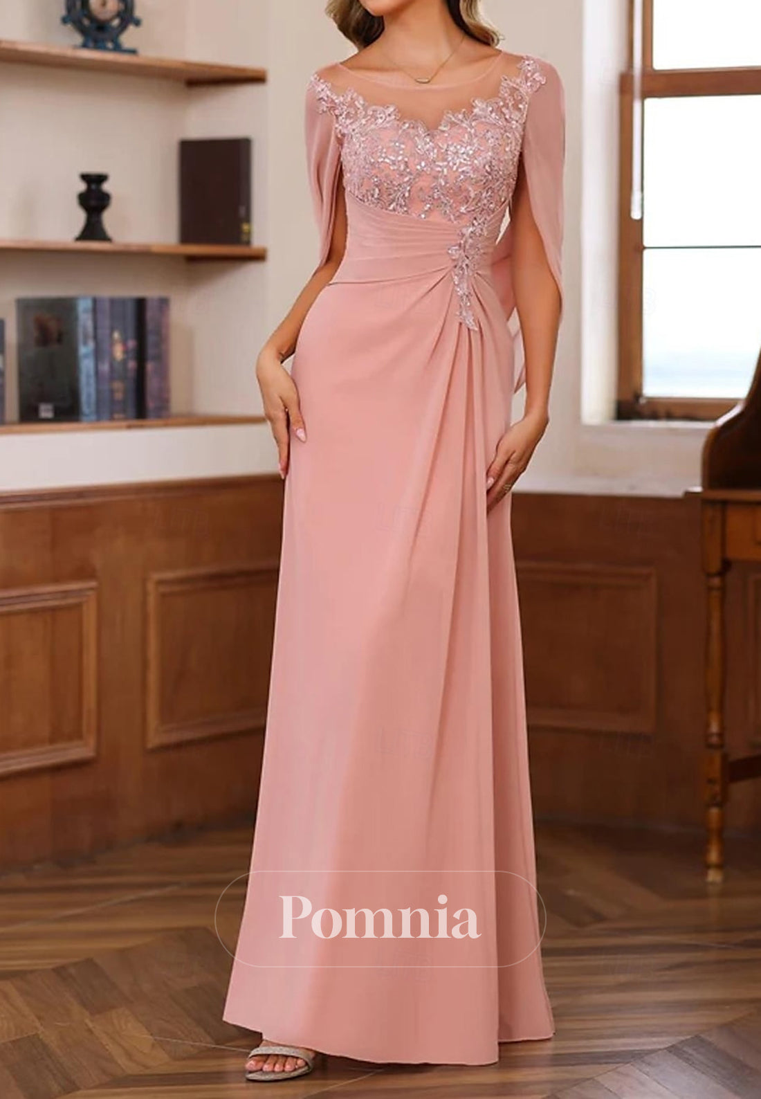 Mermaid Trumpet Beach Floor Length Sleeveless Mother of the Bride Dress