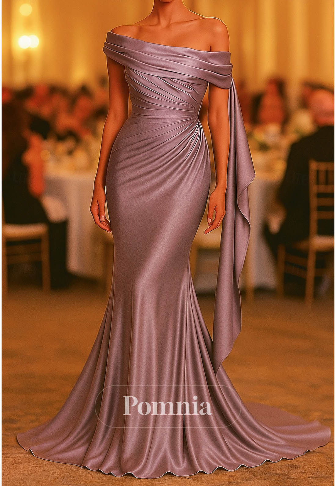 Mermaid Sleeveless Strapless Ruched Prom Dress