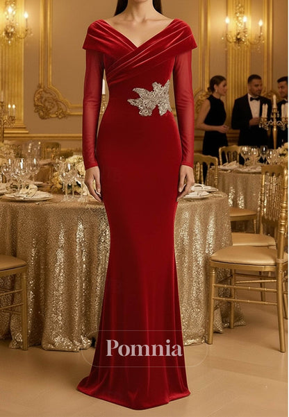 Trumpet Floor Length Prom Dresses Evening Gown Ball Gown Formal Dress