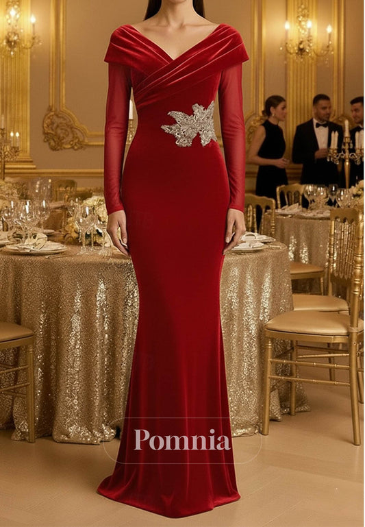 Trumpet Floor Length Prom Dresses Evening Gown Ball Gown Formal Dress