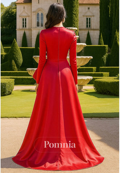 A-Line Floor Length Evening Gown Formal Dress