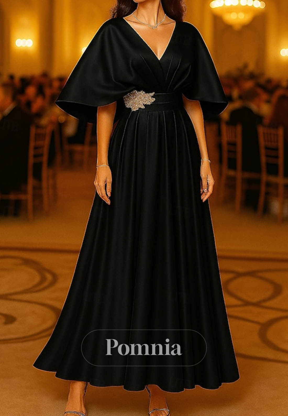 A-Line Floor Length Evening Gown Ball Gown