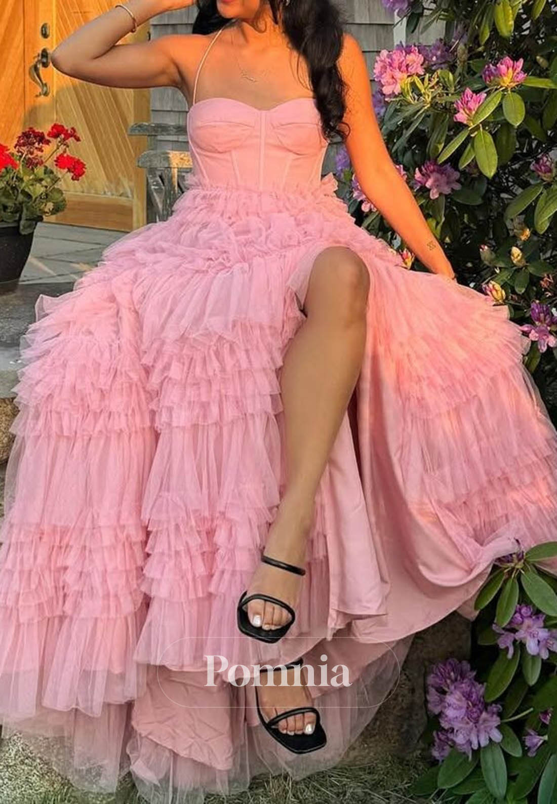 Simple Sweetheart Ruffles A-Line Prom Dress