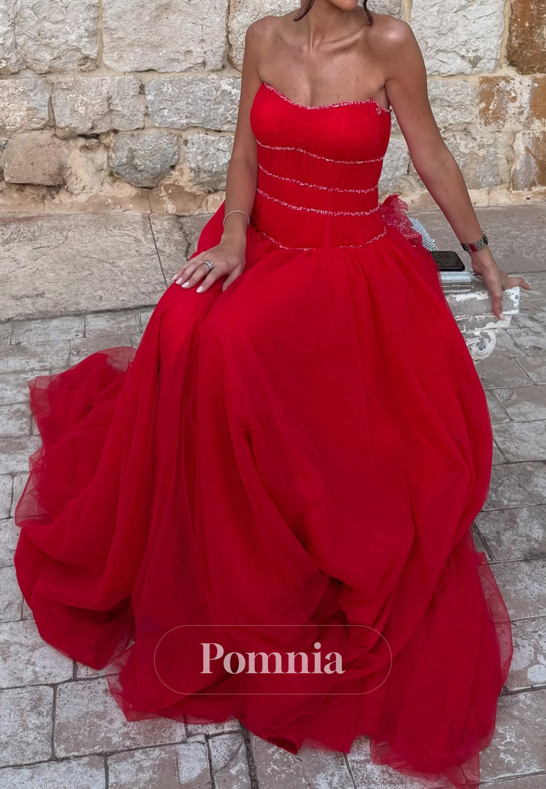 Red Cap Sleeves Off-Shoulder A-Line Lace Prom Dress