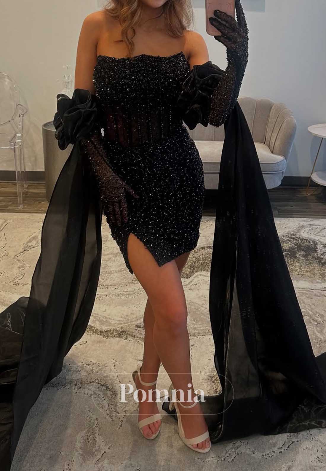 Charming Off-Shoulder Sequins Mini Homecoming Dress