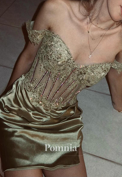 Dusty Sage Sleeveless Strapless Corset Tulle Homecoming Dress