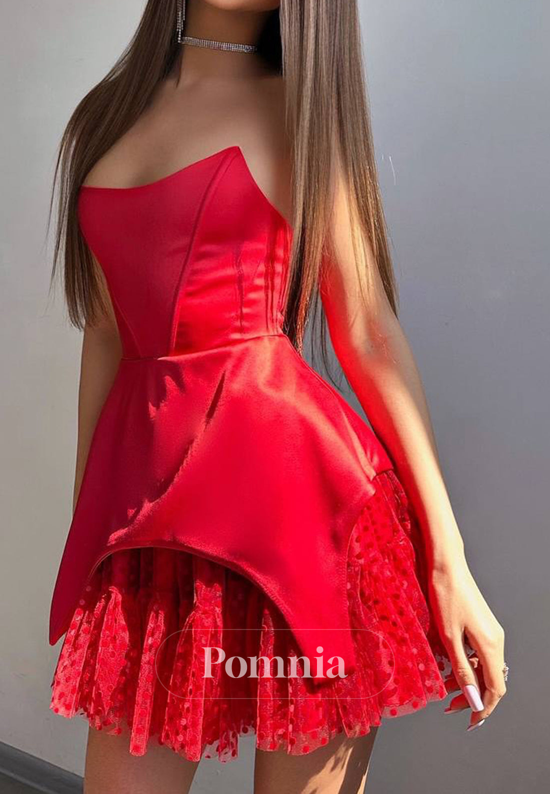 Simple Strapless Sleeveless Corset Short Homecoming Dress
