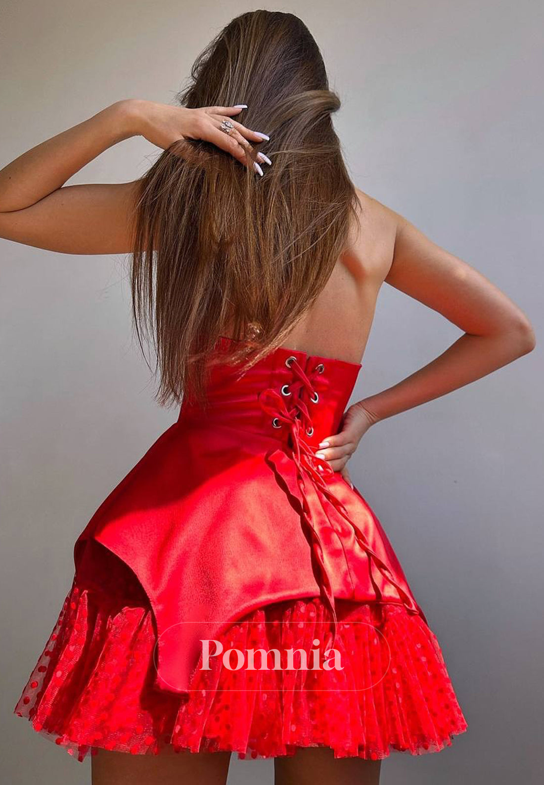 Simple Strapless Sleeveless Corset Short Homecoming Dress