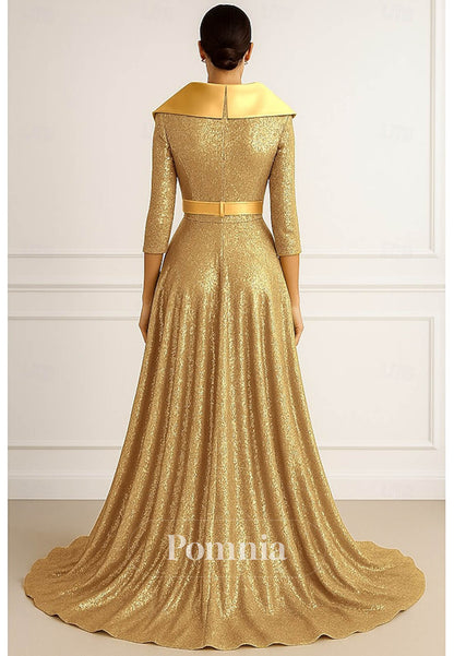 Simple A-Line V-Neck Appliques Evening Dress