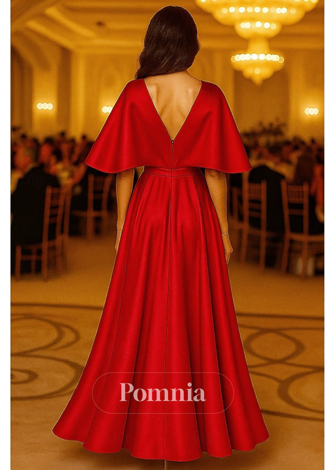 A-Line Floor Length Evening Gown Ball Gown