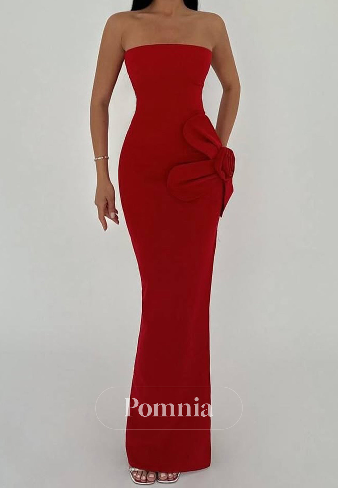Simple A-Line Strapless Sleeveless Ruched Evening Dress