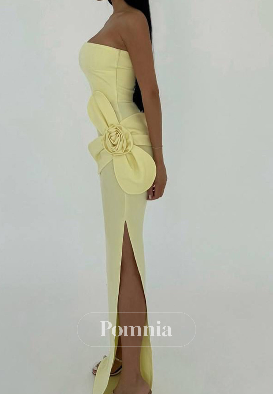 Simple A-Line Strapless Sleeveless Ruched Evening Dress