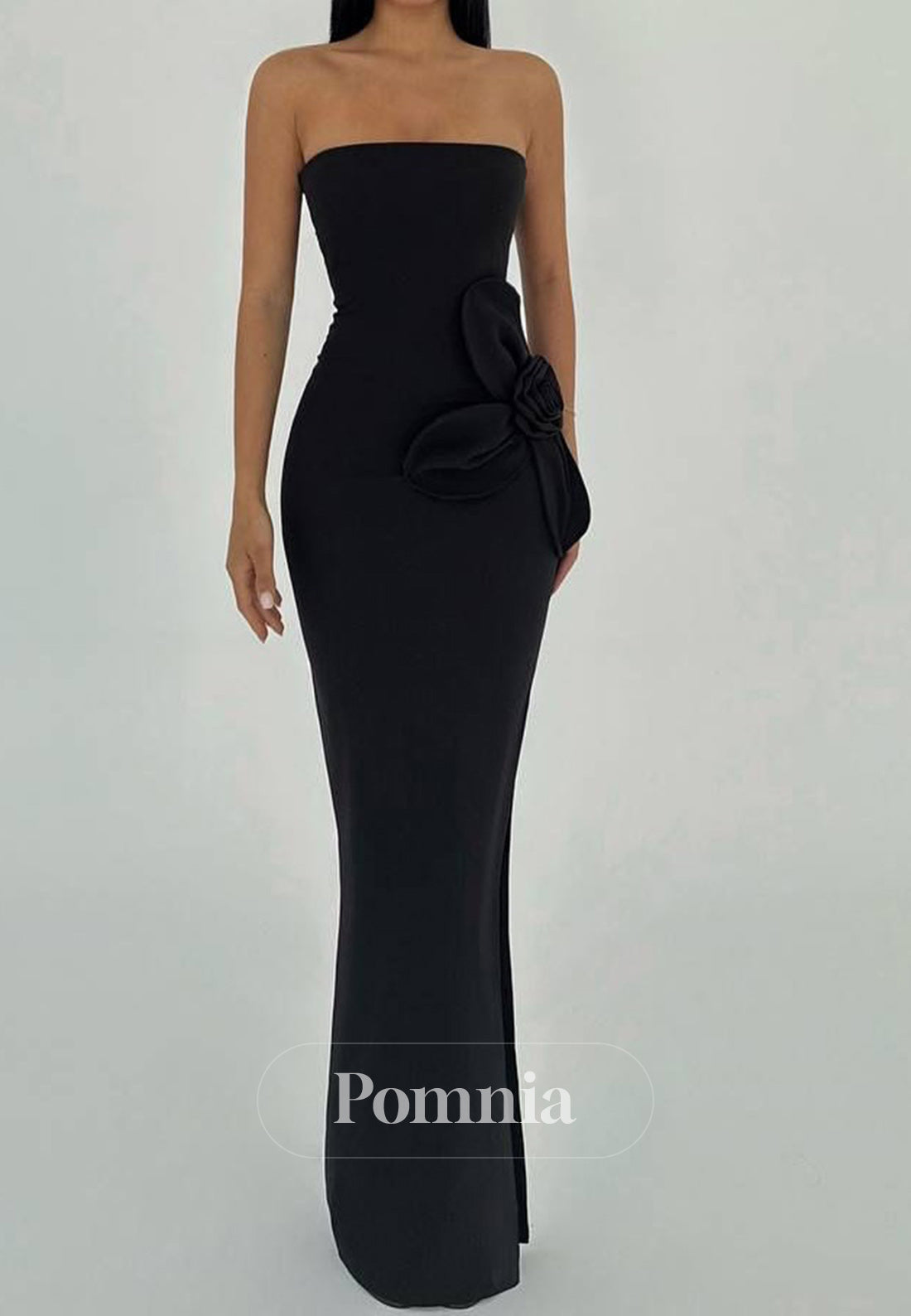 Simple A-Line Strapless Sleeveless Ruched Evening Dress