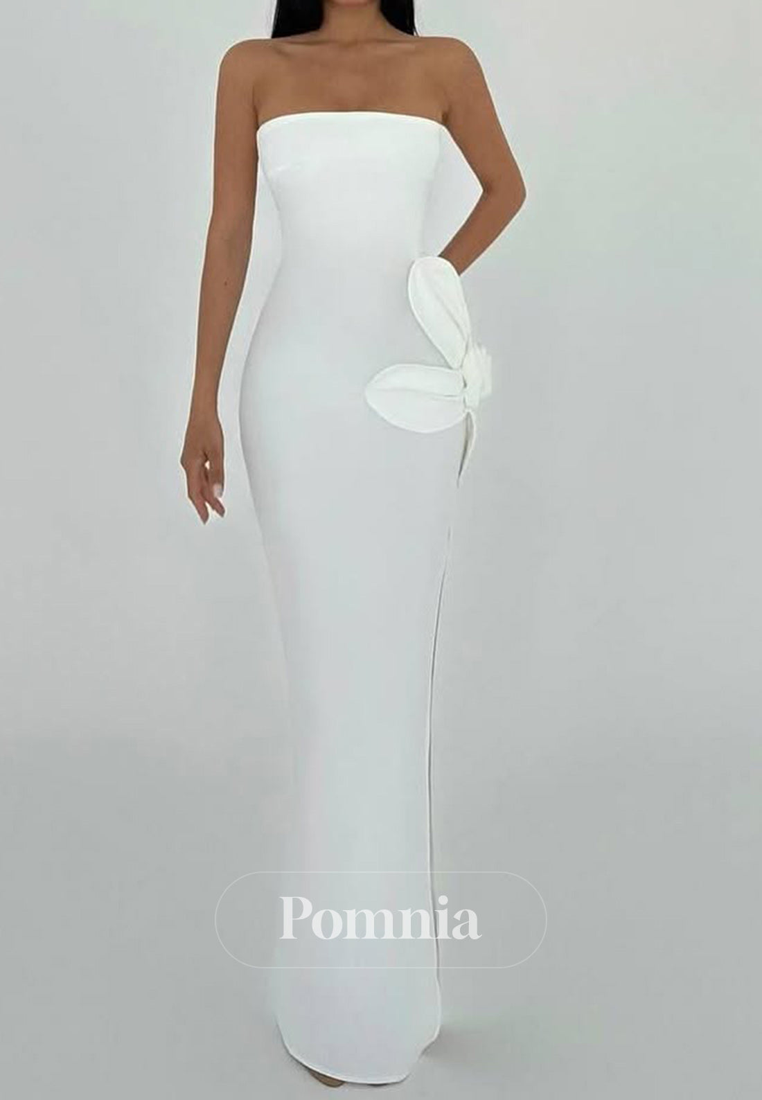 Simple A-Line Strapless Sleeveless Ruched Evening Dress