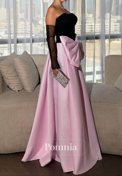 Charming A-Line Sleeveless Strapless Bowknot Prom Dress