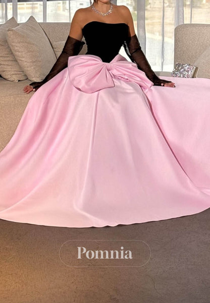 Charming A-Line Sleeveless Strapless Bowknot Prom Dress