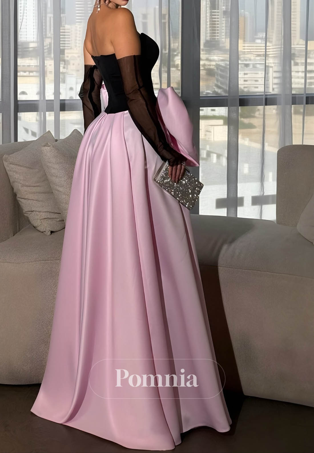 Charming A-Line Sleeveless Strapless Bowknot Prom Dress