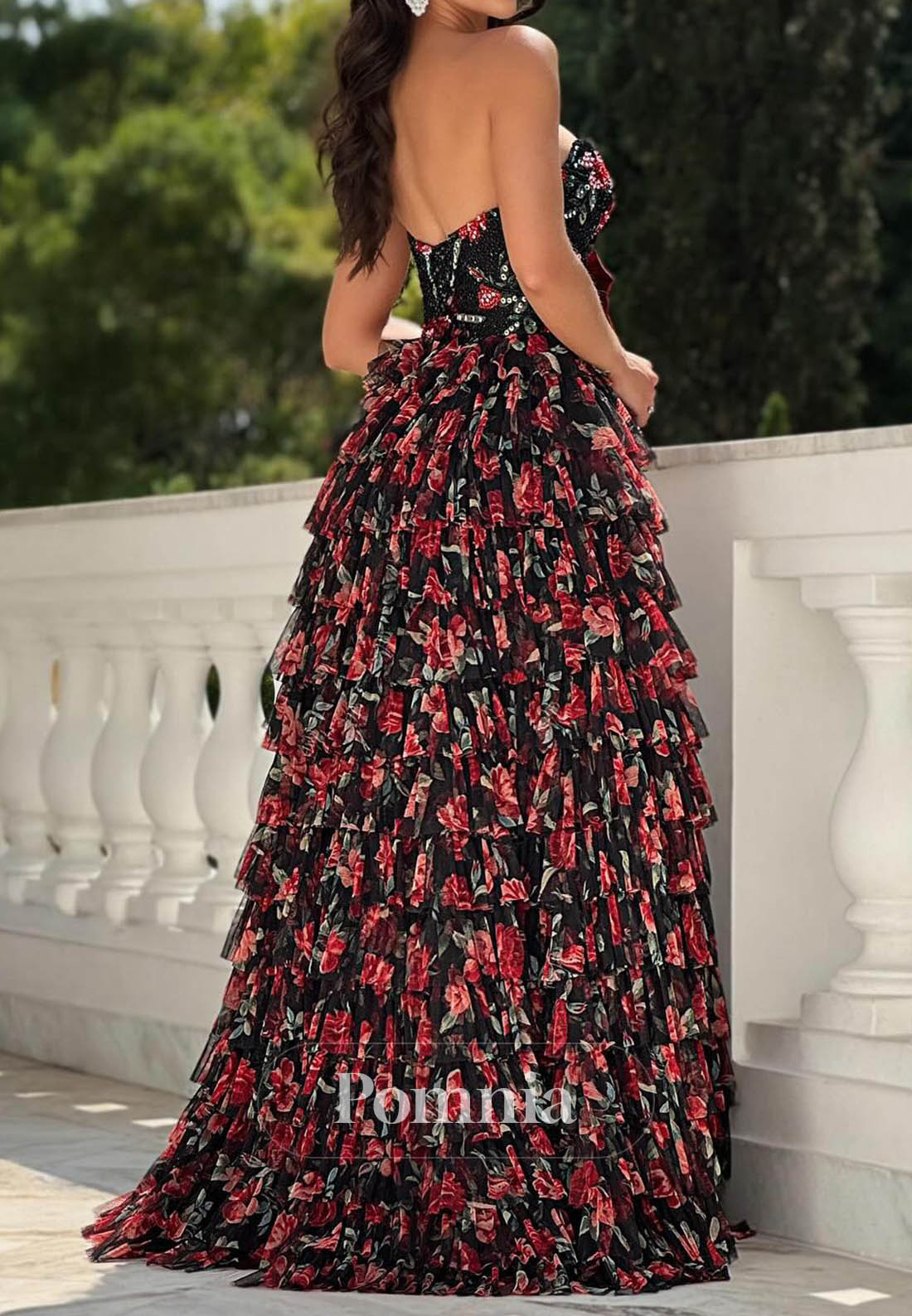 Charming A-Line Sweetheart Sleeveless Slit Ruffles Prom Dress