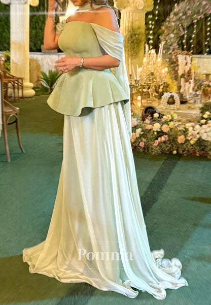 Simple Sleeveless Strapless A-Line Ruched Evening Dress