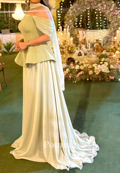 Simple Sleeveless Strapless A-Line Ruched Evening Dress