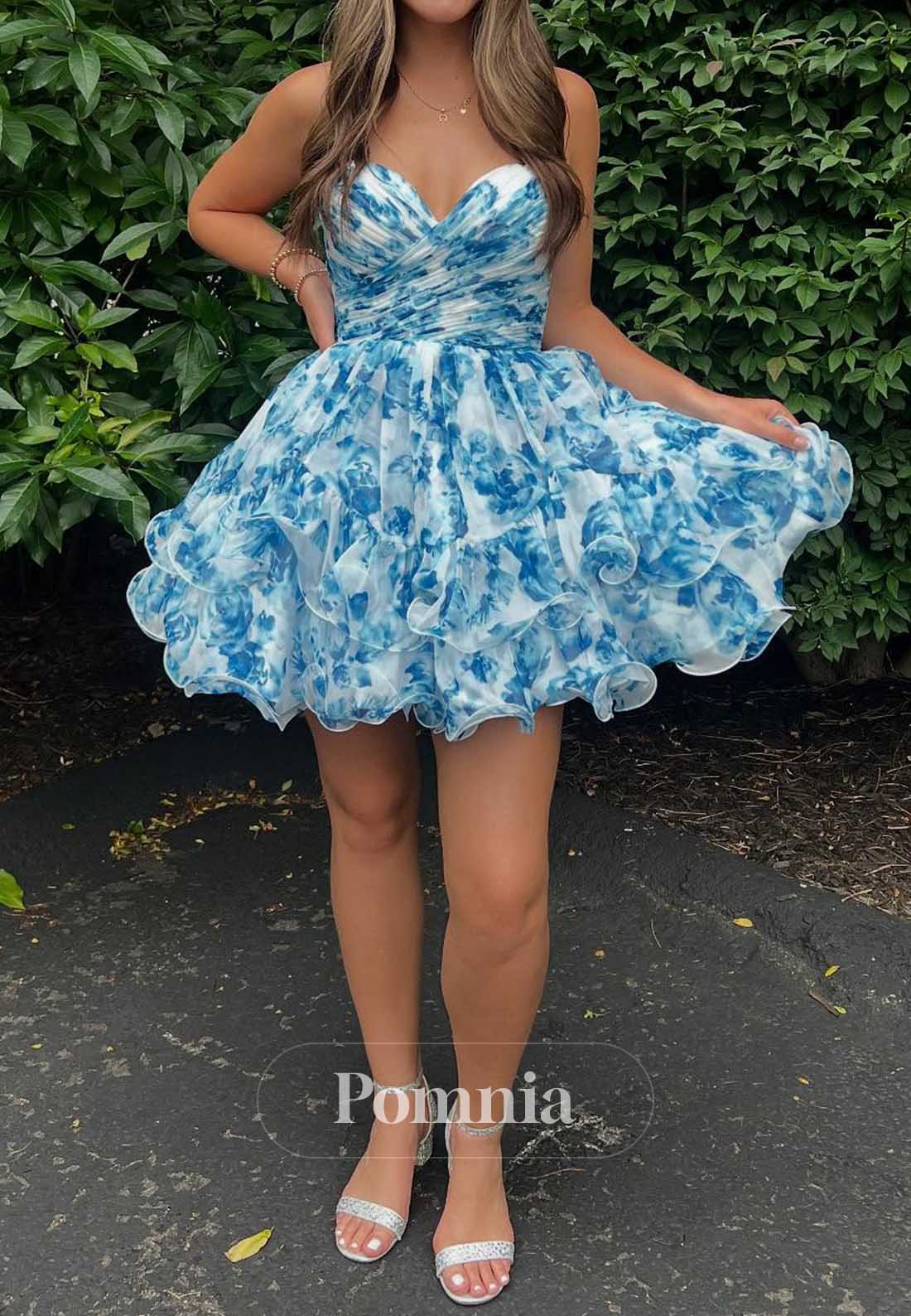 A-Line Spaghetti Straps Sweetheart Short Homecoming Dress