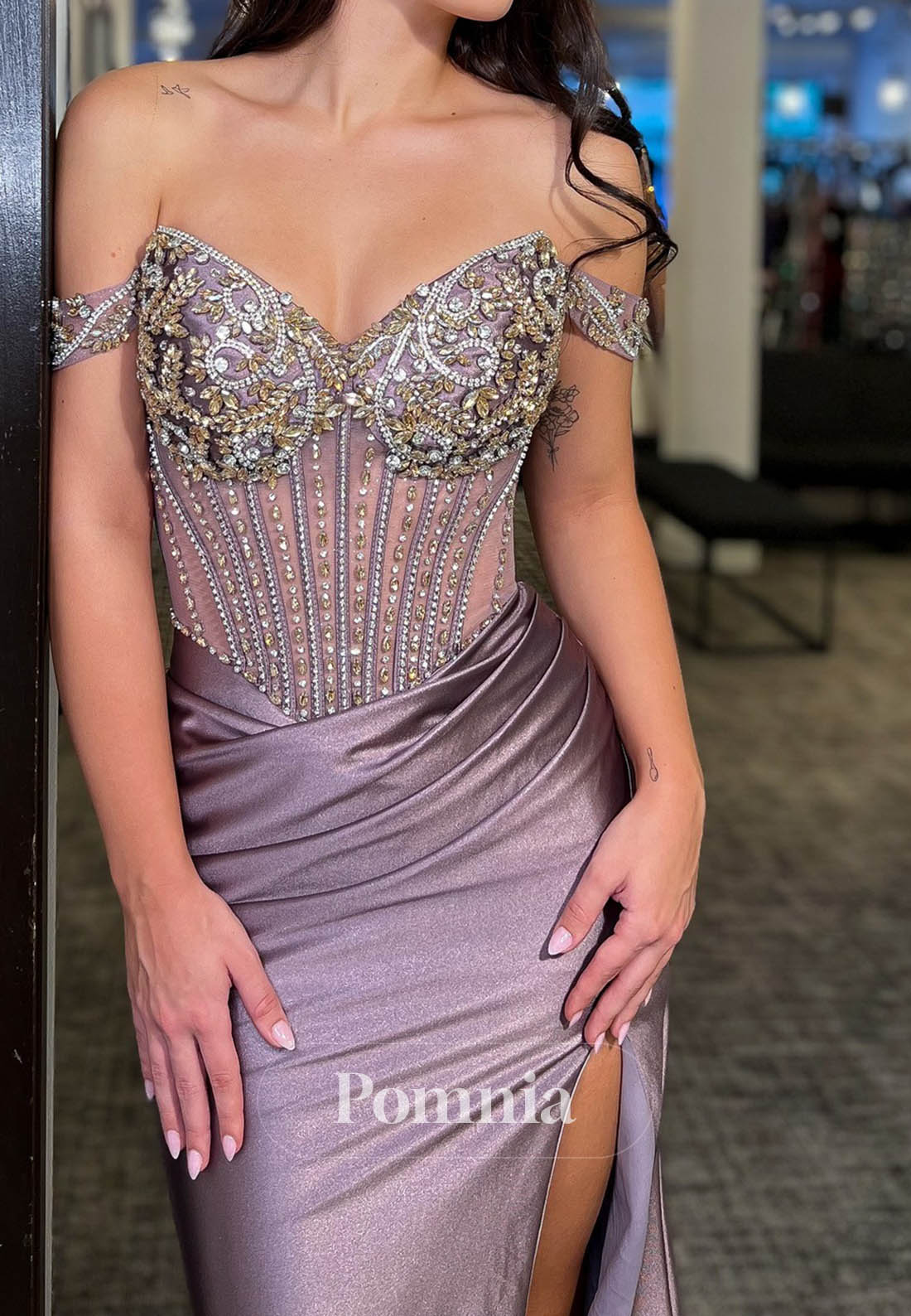 Charming Sweetheart Corset Tulle Beads Prom Dress