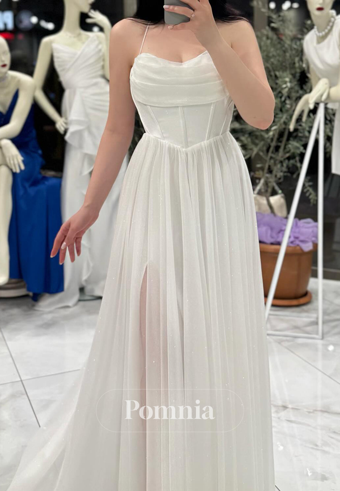 A-Line Spaghetti Straps Sweetheart Empire-Waist  Prom Dress