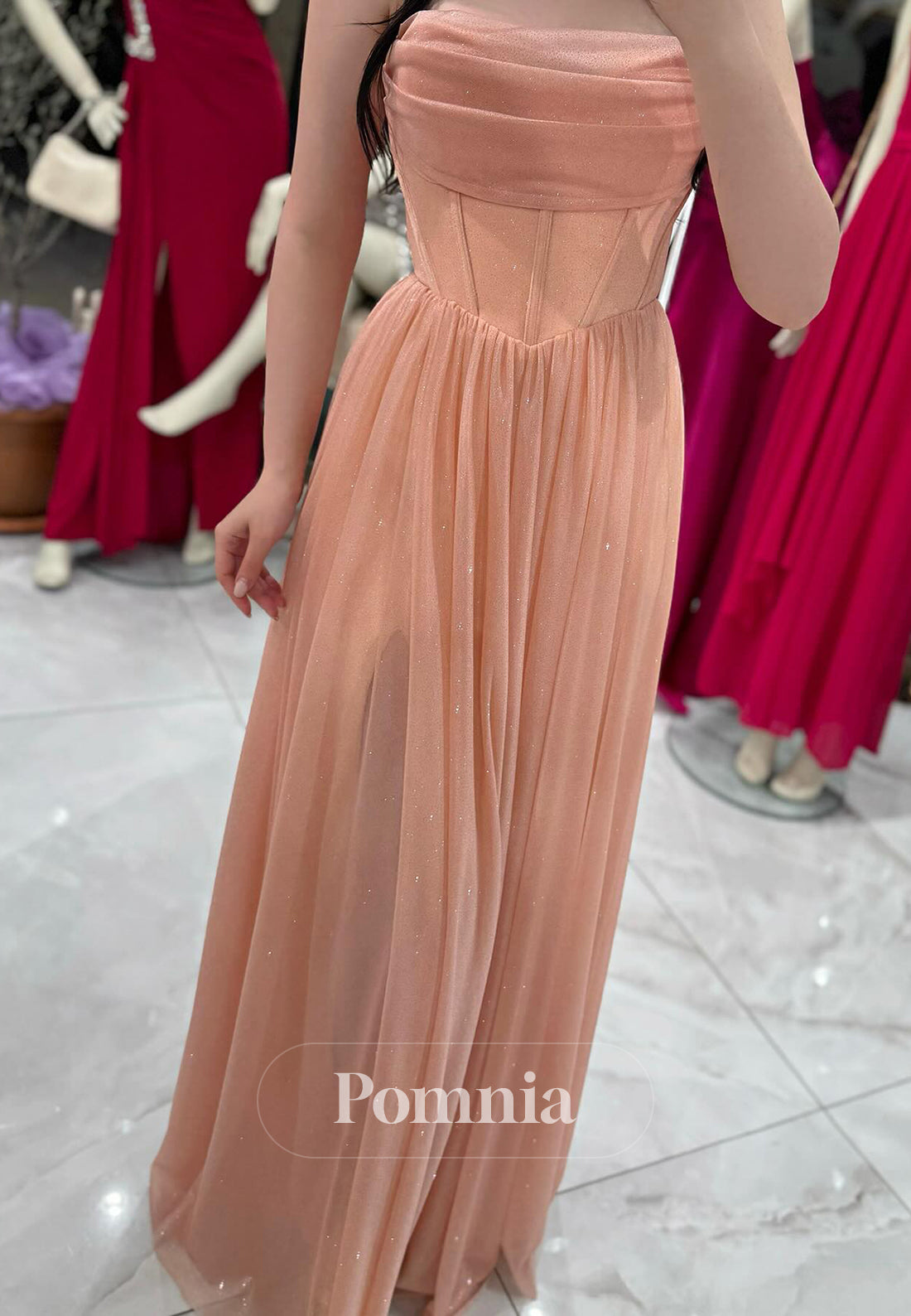A-Line Spaghetti Straps Sweetheart Empire-Waist  Prom Dress