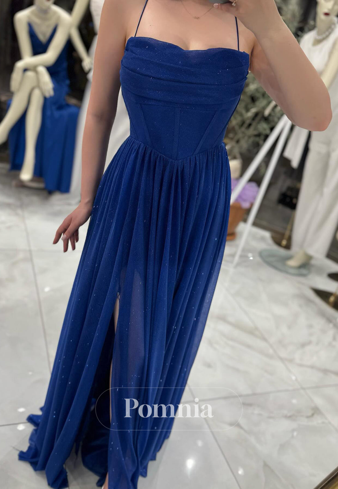 A-Line Spaghetti Straps Sweetheart Empire-Waist  Prom Dress