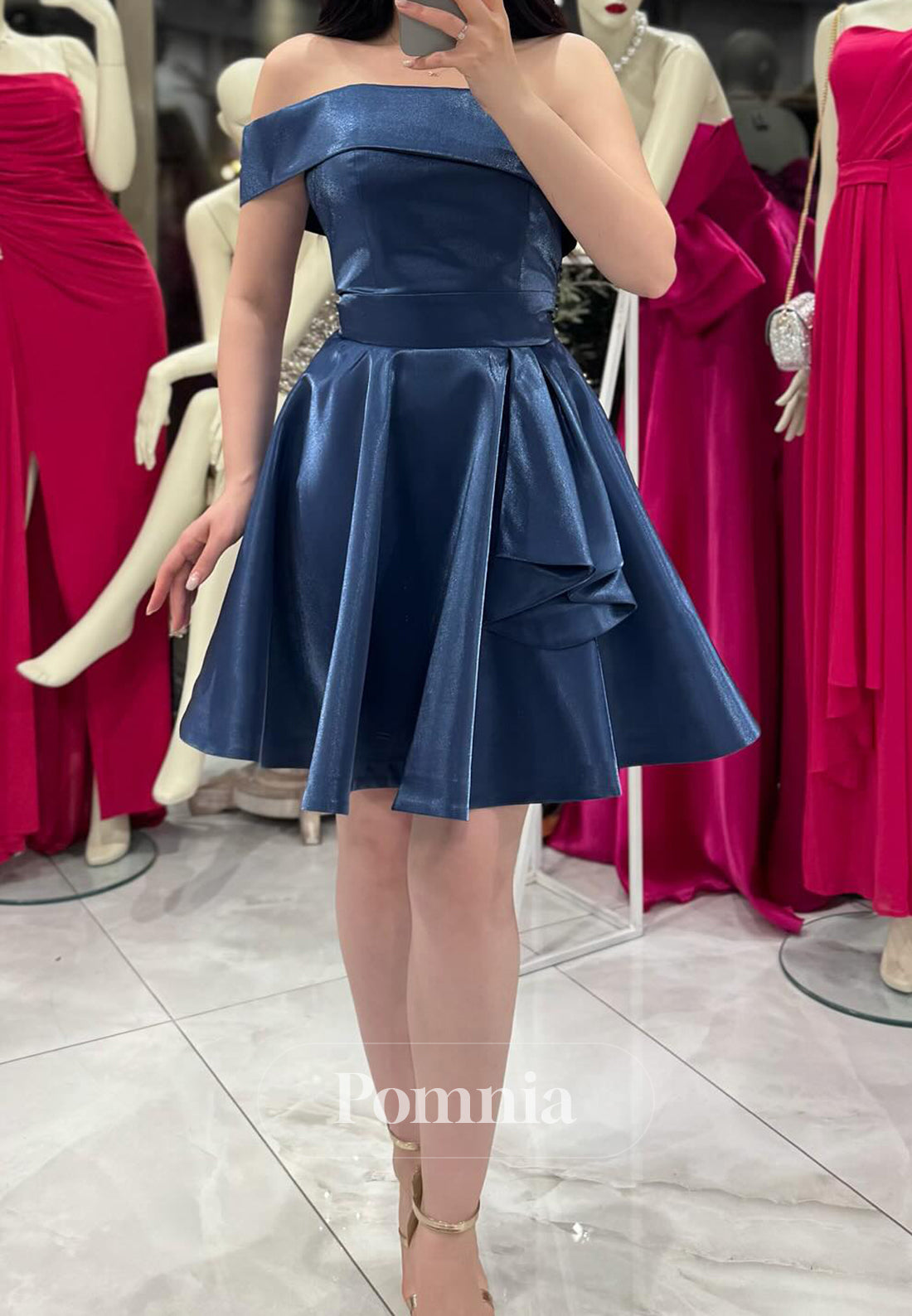 Simple Sleeveless Strapless Empire-Waist Homecoming Dress