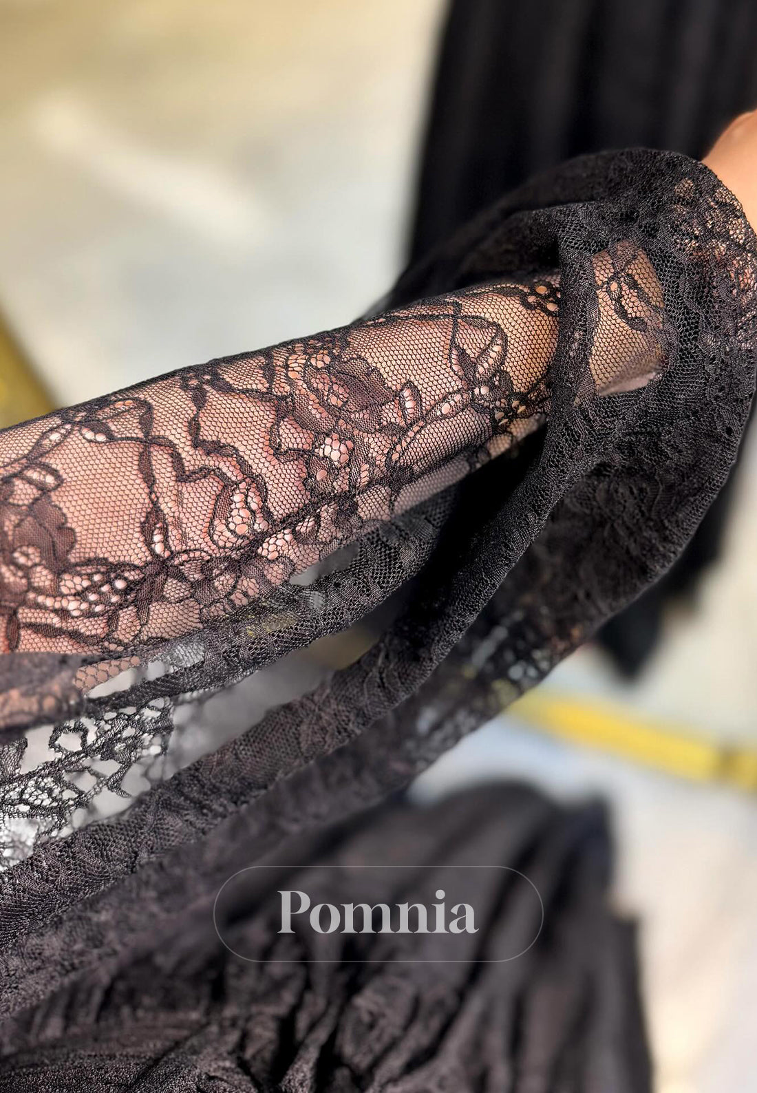 Black Long Sleeves Sweetheart Slit A-Line Prom Dress