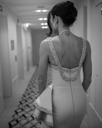 Pink Spaghetti Straps Sequins A-Line Prom Dress