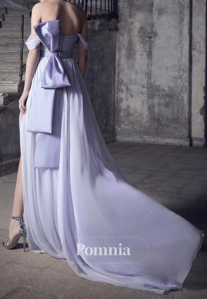 Lilac A-Line Sweetheart Ruched Chiffon Evening Dress