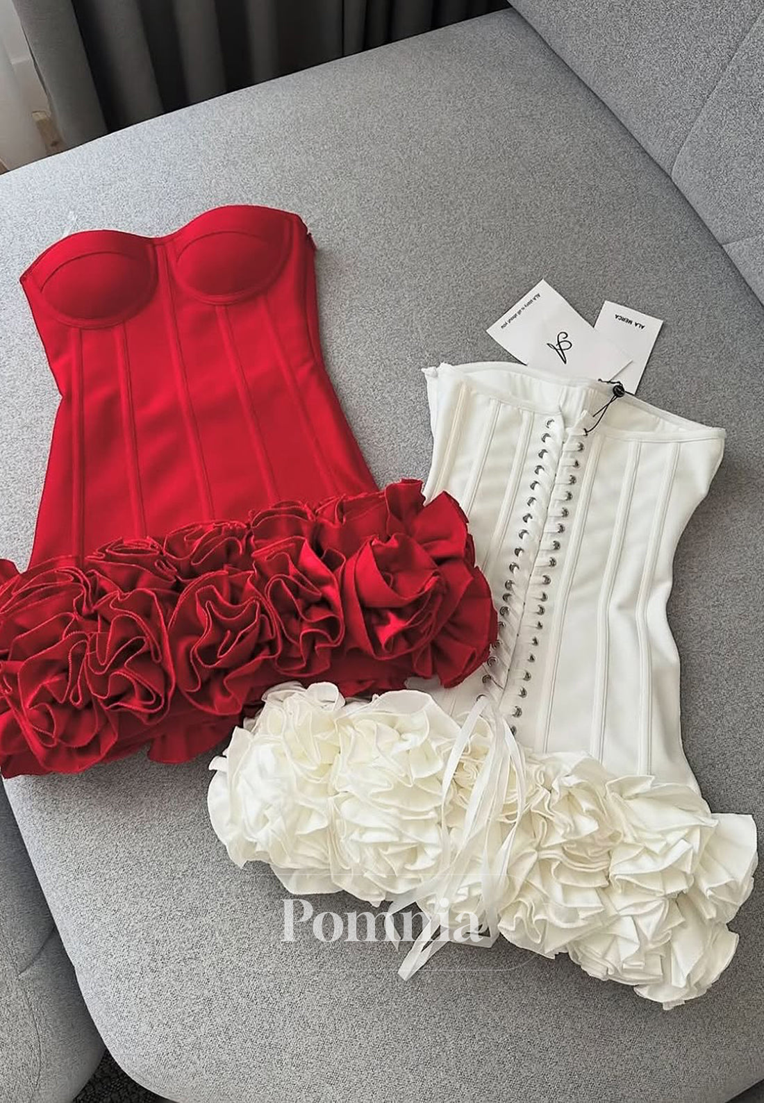 A-Line Strapless Sleeveless Lace-Up Back Mini Homecoming Dress