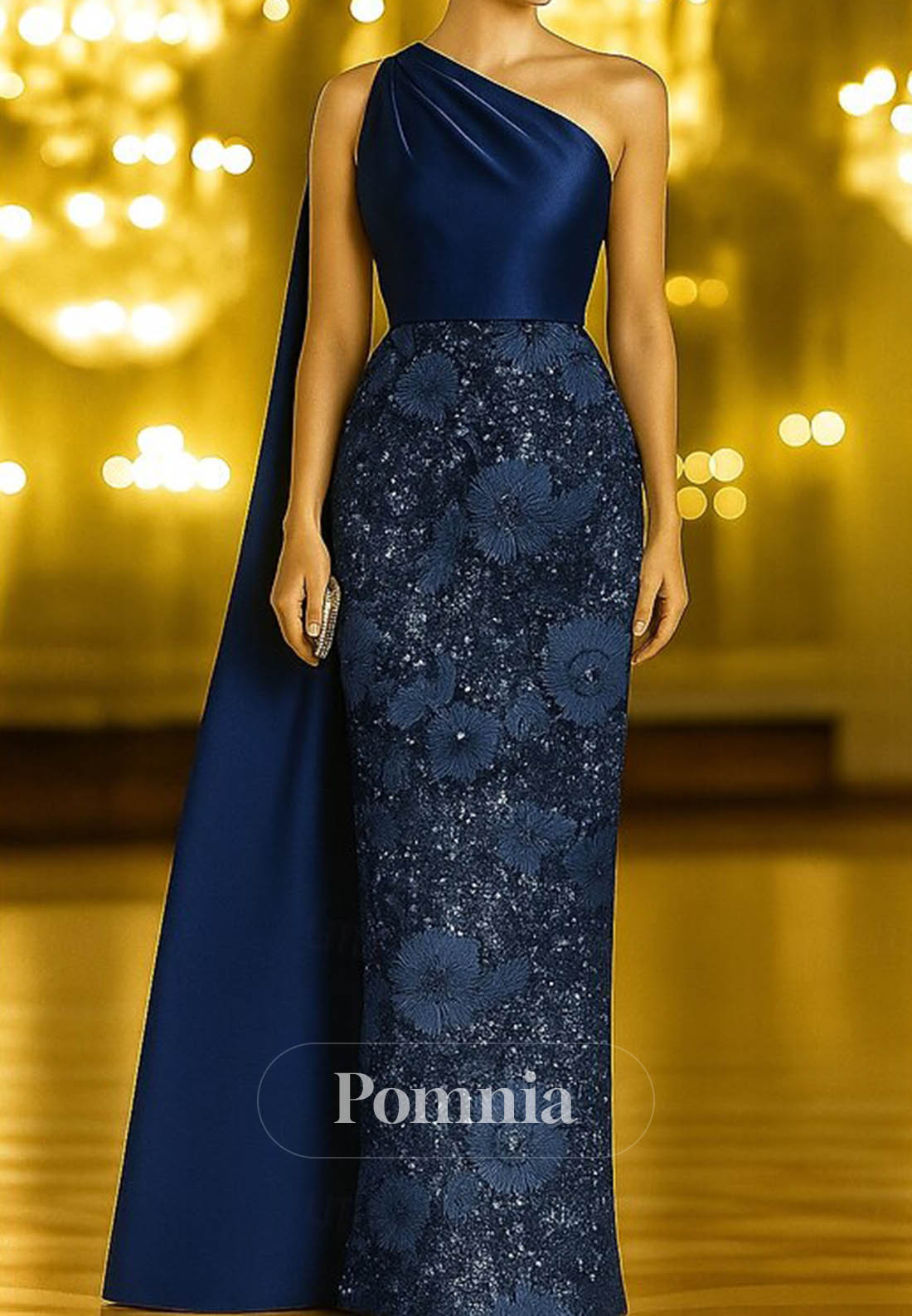 Sparkle Sleeveless One Shoulder Formal Wedding Capes Satin Lace with Glitter