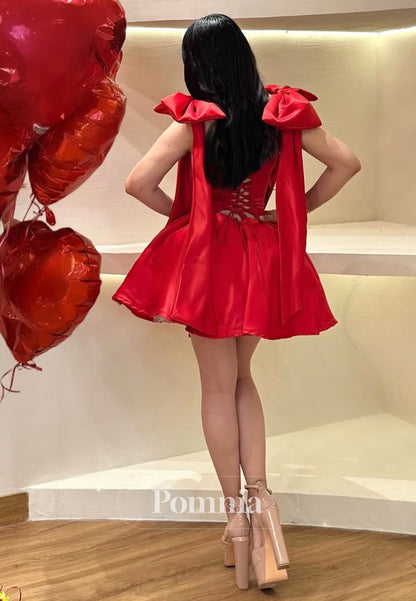 Charming A-Line Bowknot Sweetheart Short Homecoming Dress