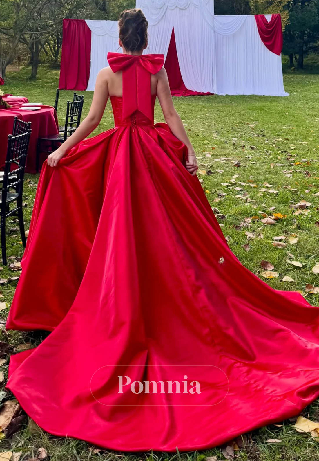 Red Spaghetti Straps Square Slit Ruched Prom Dress