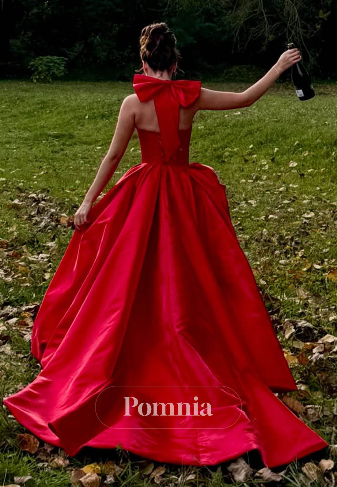 Red Spaghetti Straps Square Slit Ruched Prom Dress