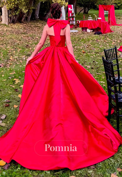 Red Spaghetti Straps Square Slit Ruched Prom Dress