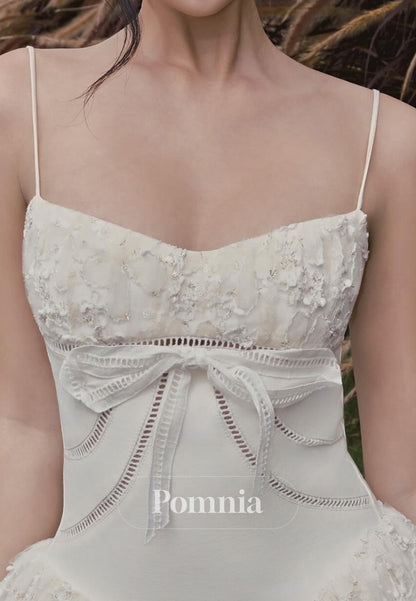 Charming A-Line Spaghetti Straps Scoop Appliques Prom Dress