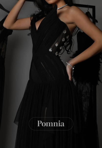 Simple A-Line Sleeveless Strapless Empire-Waist Prom Dress