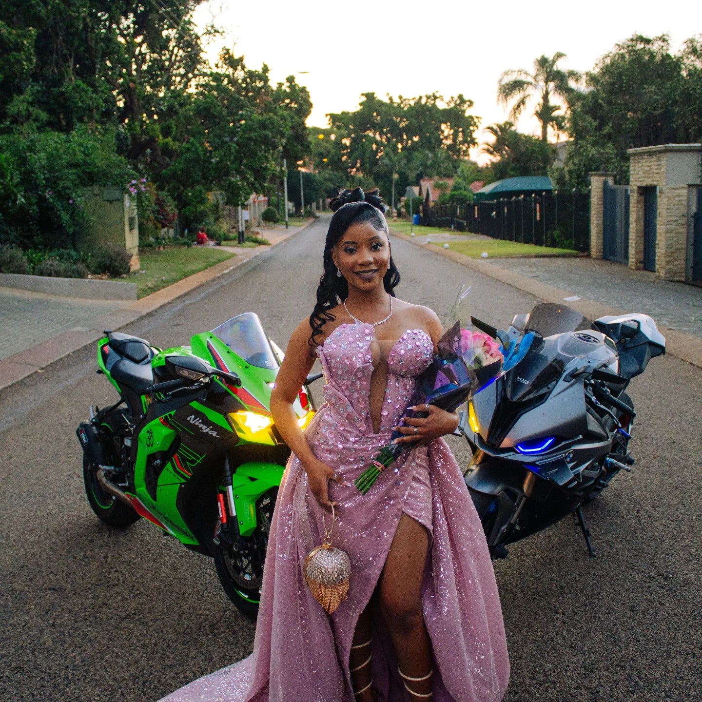 Blushing Pink Sleeveless Strapless Beads Slit Prom Dress